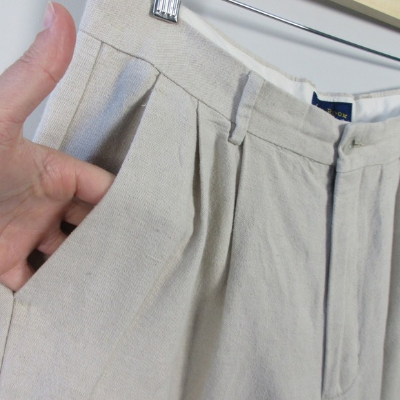 Club Room Pleated Dress Pants Men 33 Beige Linen Trouser Casual Work Office 490 - Picture 8 of 16